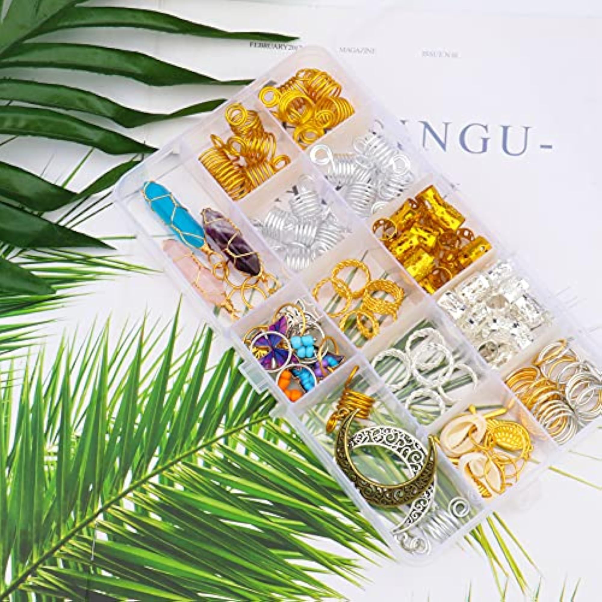 128 Pieces Dreadlock Accessories Hair Jewelry Set